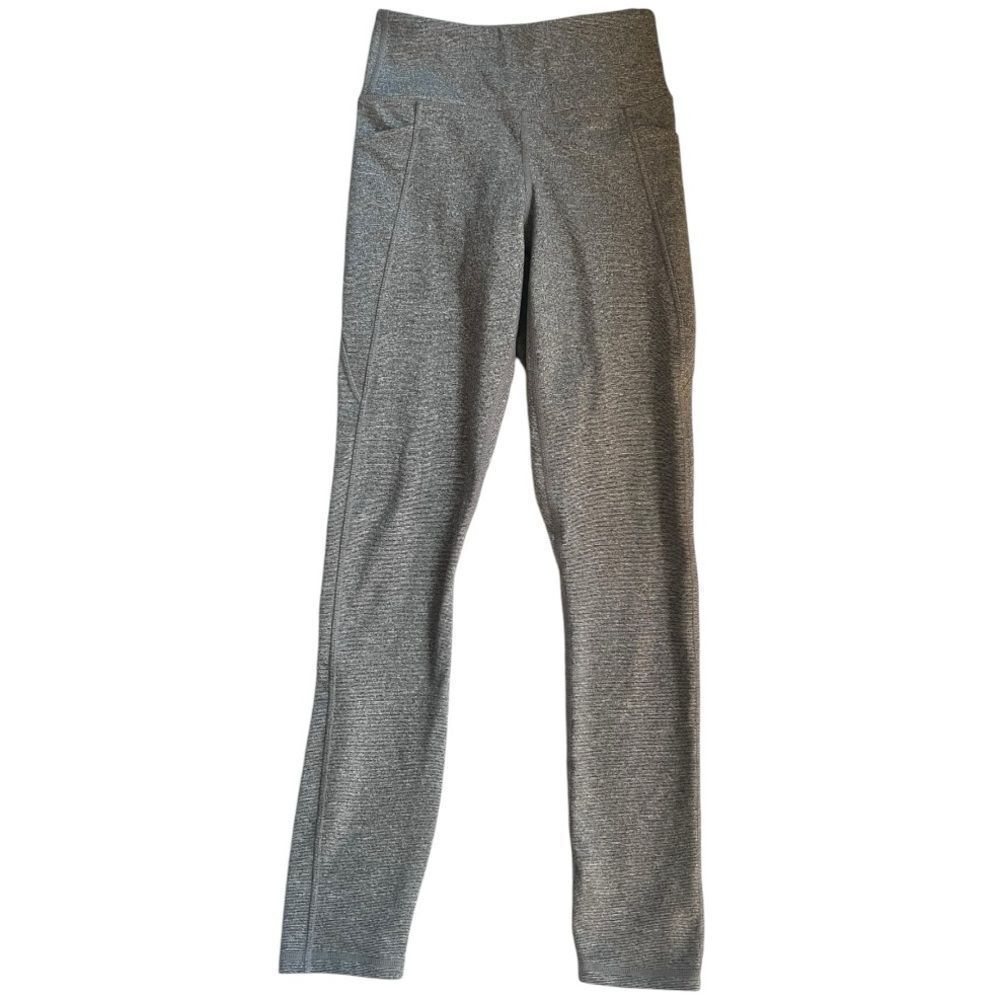 Senita Athletics Women’s Gray White Athletic Athleisure Pocket Leggings Sz XS